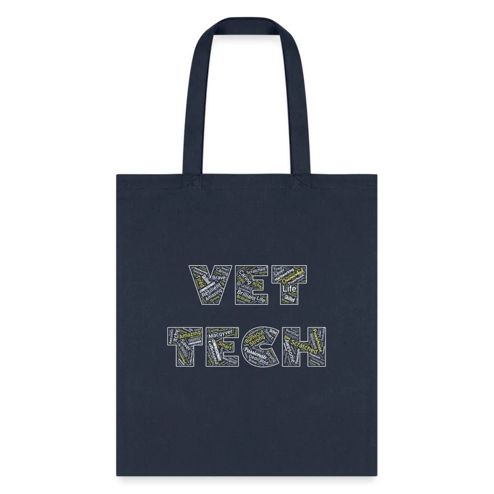 Vet Tech Typography Tote Bag